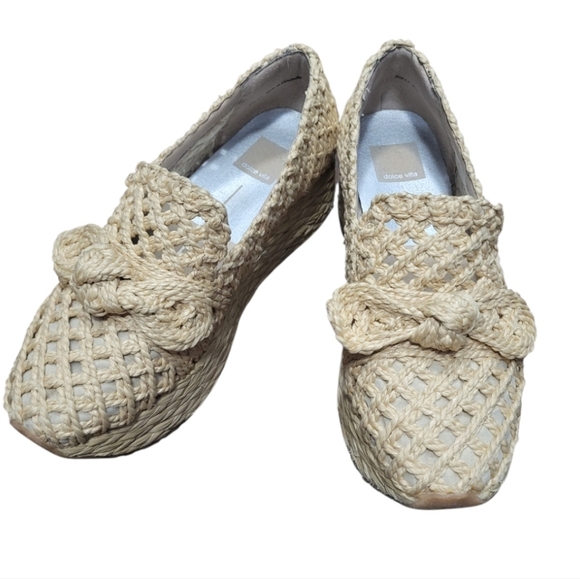 Dolce Vita Woven Raffia Knot Front Slip-On Loafers - Picture 2 of 4